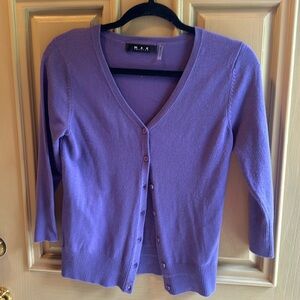 Purple 3/4 length sleeve cardigan woman’s medium